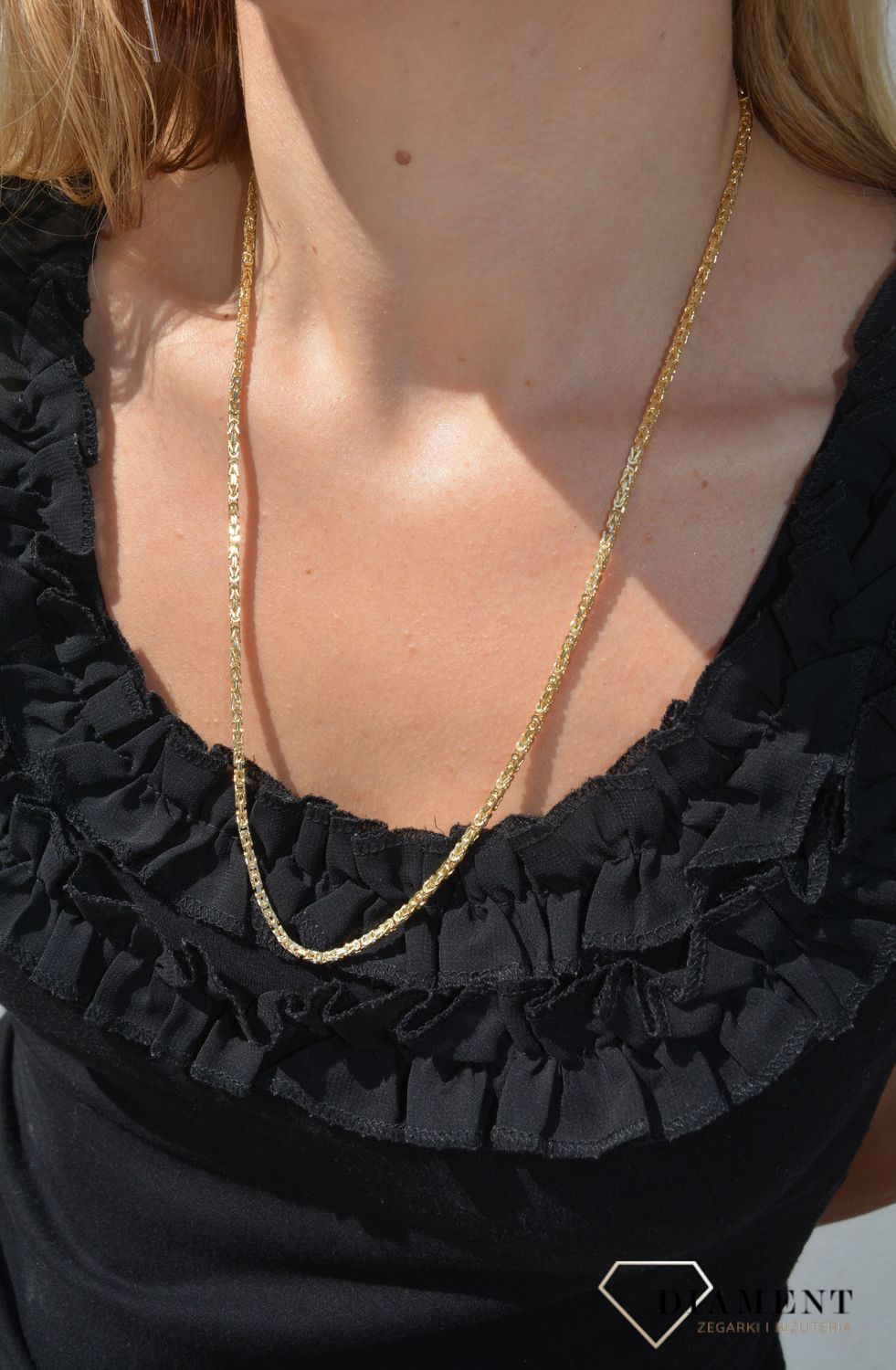 Złoty łańcuszek 585 królewski (bizantina) 1380-060 (1).jpg